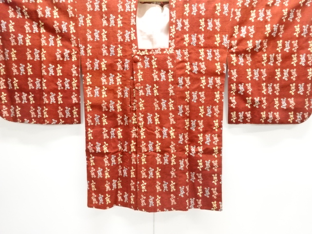 抽象模様手織り紬道行コート